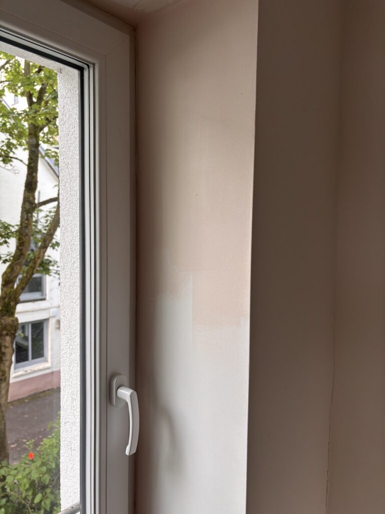 Fensterwand streichen prozess