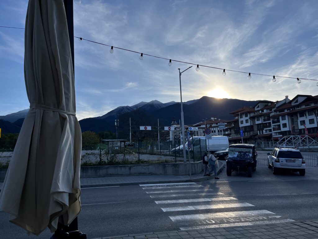 bansko Skiort abendlicht