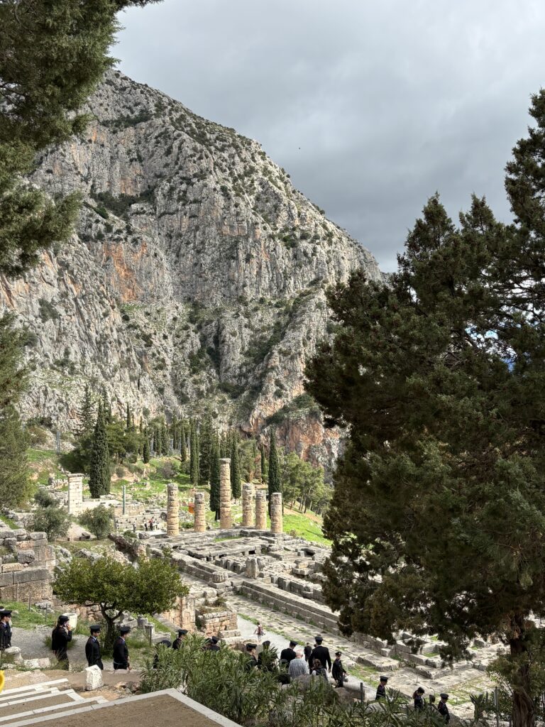 Delphi von oben Panorama Mythologie